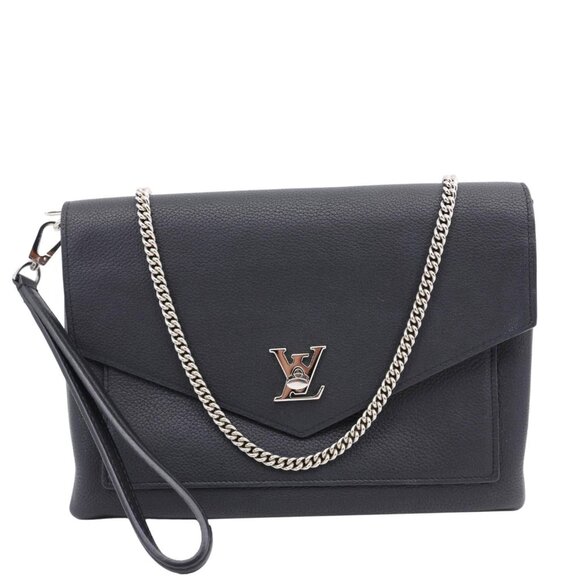 Louis Vuitton  Mylockme Leather Chain Crossbody Bag Black - Picture 1 of 12